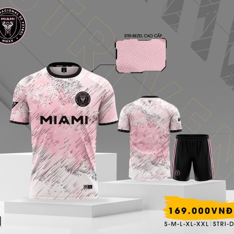 Quần áo Bóng Đá CLB INTER MIAMI - Mẫu HỒNG - Chất Polyeste - Vải mè Cao cấp Strivend