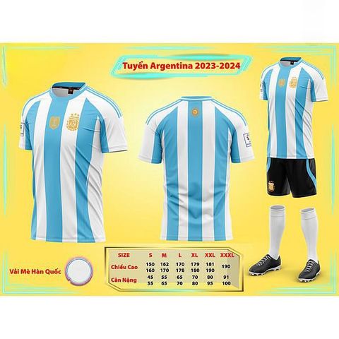 Quần Áo Bóng HD CLB Argentina - Trắng Xanh