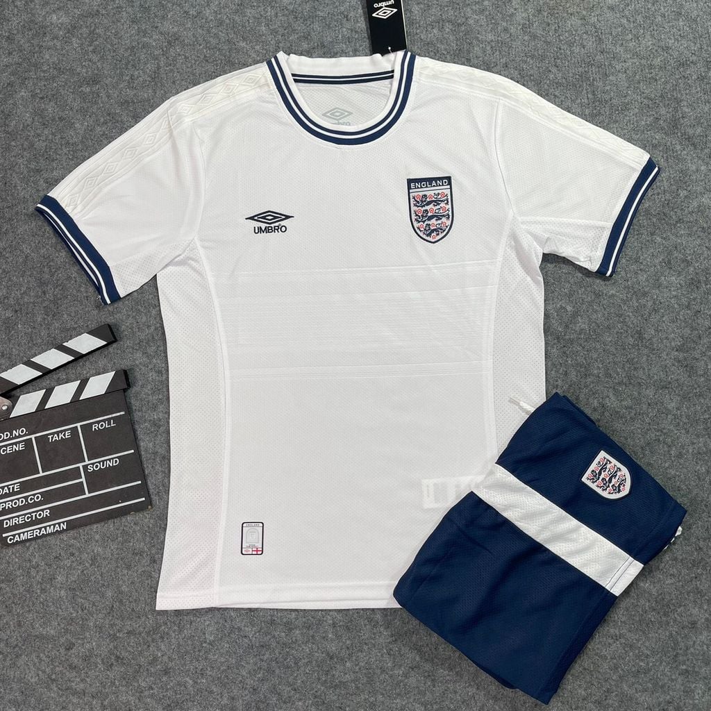 Quần Áo Bóng Đá ĐT Anh  Sân Nhà  2000 - Vải Mè Gai Thái Cao Cấp