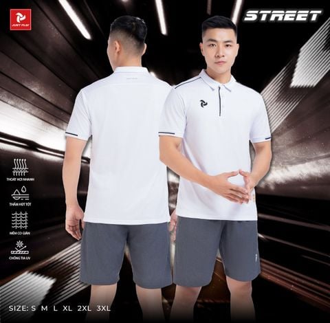 Áo Polo Thể Thao JP Street - Trắng