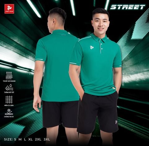 Áo Polo Thể Thao JP Street - Xanh Lá