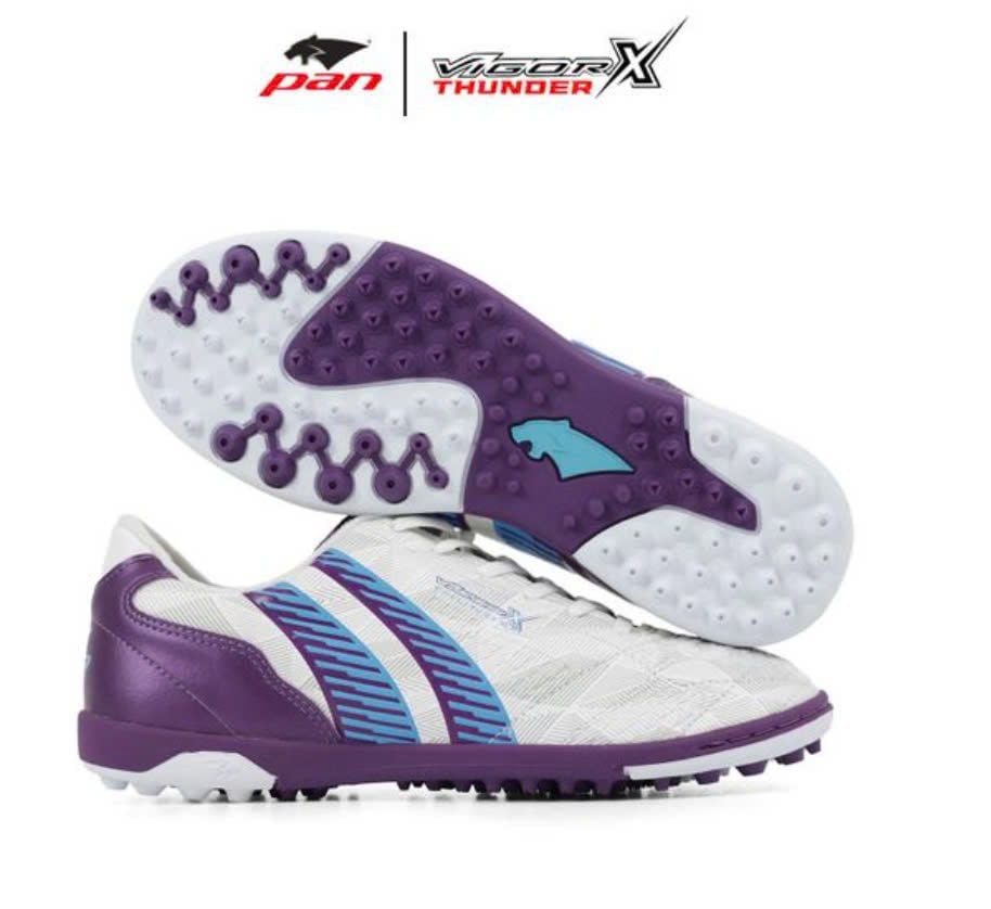 Giày Bóng Đá Pan Vigor X Thunder TF - Trắng Tím