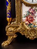  Bộ đèn cầy và đồng hồ cổ mạ vàng 24K Olympus Brass (425/449) - Hand made in Italy 