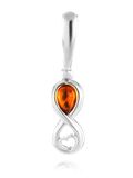  Mặt dây chuyền trang sức Amber Jewelry bạc 22K đính đá hổ phách thiên nhiên màu cognac (Bery) mạ Rhodium - 601708131 