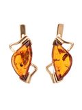  Bông tai trang sức Amber Jewelry bạc 22K đính đá hổ phách thiên nhiên (Vesta) phủ vàng - 710109356 