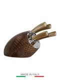  Bộ dao Adhoc 5 cái cán sừng màu trâu vàng , đế dao bọc da cá sấu màu đồng BERKEL  SENSECOCCR528 