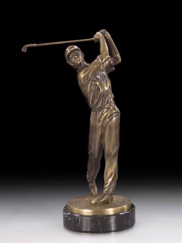  Tượng người chơi golf bằng đồng có đế đá marble Virtus - 2491C 