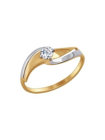  Nhẫn vàng Sokolov đính kim cương zirconia - 017248 