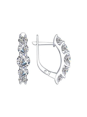 Bông tai bạc Sokolov đính kim cương zirconia - 89020046