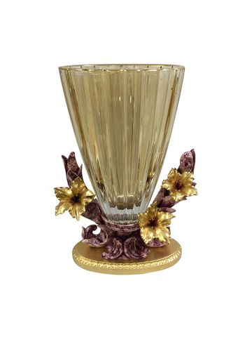  Bình hoa Cevik màu hổ phách và đá mable đỏ - 3NT.COVA/325/PMR 