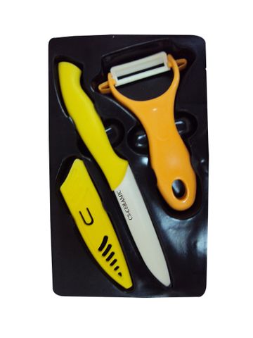 Bộ dao màu 3 món bằng inox CS CALW CERA - 032593