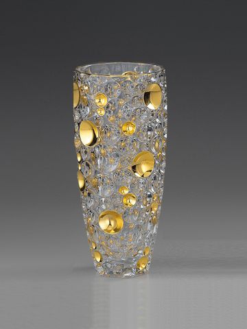  BÌNH HOA PHA LÊ SAME ITALY, PHUN VÀNG 24K 3293 