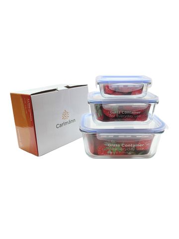 Thố thuỷ tinh Carlmann nắp khoá chữ nhật 0.28 lít - LRE1