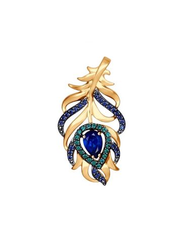 Mặt dây chuyền bằng  vàng đính đá mầu -  034934
