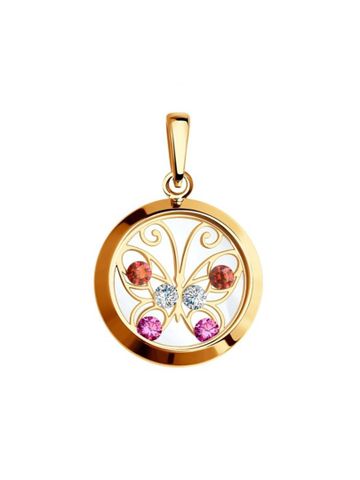 Mặt dây chuyền bằng  vàng đính đá nhân tạo -  035061
