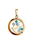  Mặt dây chuyền vàng 585, mã 035062, có đính đá cz, glass 