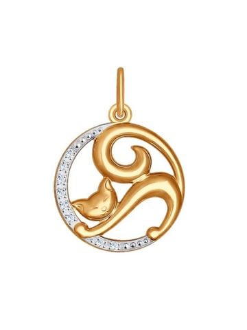 Mặt dây chuyền bằng  vàng đính đá  -  035064