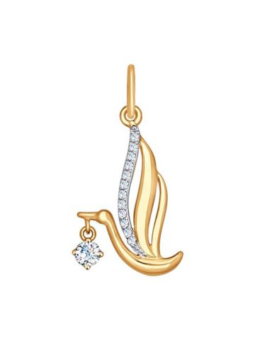 Mặt dây chuyền bằng  vàng "hình con cò" -  035136