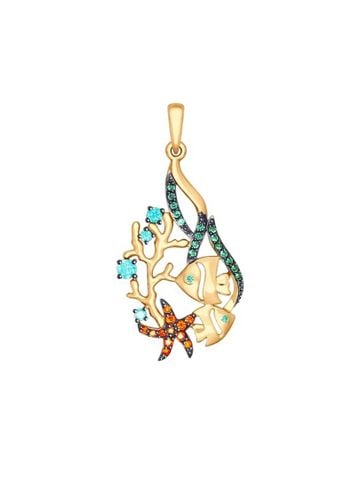 Mặt dây chuyền bằng  vàng "cá vàng" -  35136