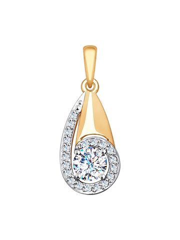 Mặt dây chuyền bằng vàng đính đá mầu -  035249