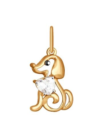 Mặt dây chuyền bằng  vàng "cún xinh" -  035281