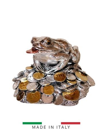 Tượng con cóc ngậm tiền Goldline  Italia 13x10cm - D3277
