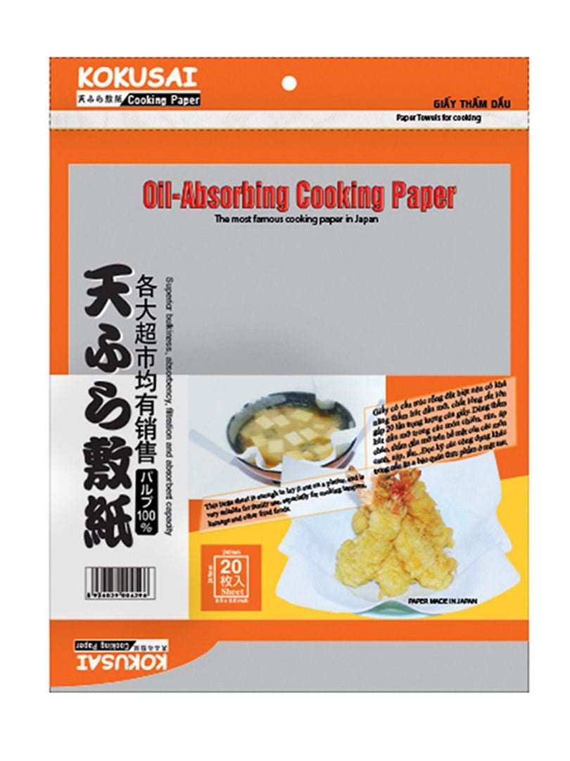 Sử dụng giấy thấm dầu trong nồi chiên không dầu: Có nên hay không? 3 Giấy thấm dầu Kokusai 24.5cmx24cmx (20 sheet/ túi).