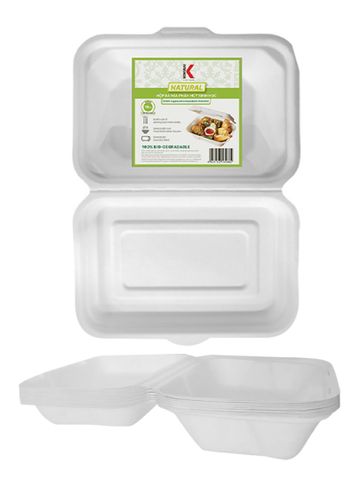  Hộp bã mía phân hủy sinh học KOKUSAI 600ml Lốc 10 cái - 180862 