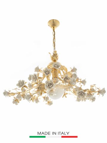 Đèn Chùm Hoa Hồng Napoleon Mạ vàng 24K Màu Xám - 2410-1