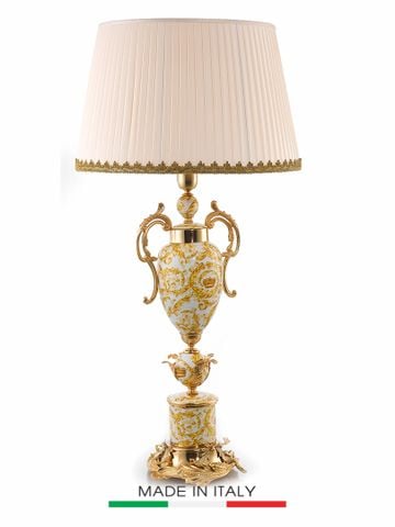 Đèn Bàn Bằng Sứ Dát Đồng Caroline Italy 40x92cm - A248/B.1484