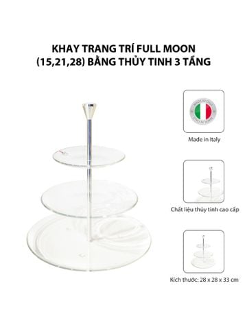 Khay trang trí thủy tinh 3 tầng Vidivi FULL MOON - 67054