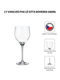  Bộ 6 ly vang đỏ pha lê Sitta Bohemia 680ml 