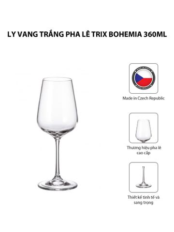  Bộ 6 ly vang trắng pha lê Strix Bohemia 360ml 