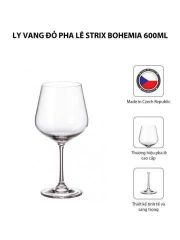  Bộ 6 ly vang đỏ pha lê Strix Bohemia 600ml 