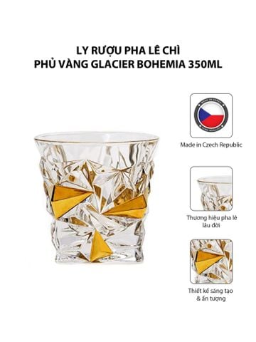  Bộ 6 ly rượu pha lê chì phủ vàng Glacier Bohemia 350ml 
