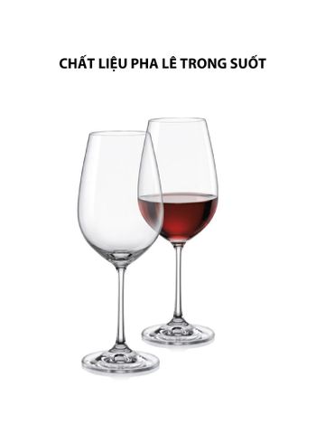  Bộ 2 ly vang đỏ pha lê Viola Bohemia 450ml 