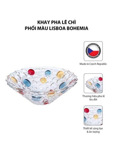  Khay pha lê chì phối màu Lisboa Bohemia 