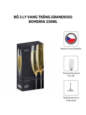  Bộ 2 ly vang trắng Grandioso Bohemia 230ml 