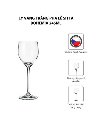  Bộ 6 Ly vang trắng pha lê Sitta Bohemia 245ml - 91L.1SF60.245-B 