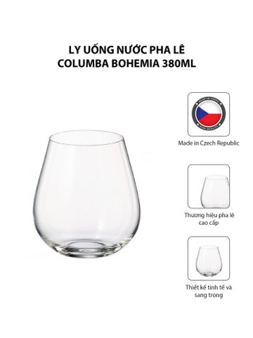  Bộ 6 Ly uống nước pha lê Columba Bohemia 380ml - 91E.2SF78.380-B 