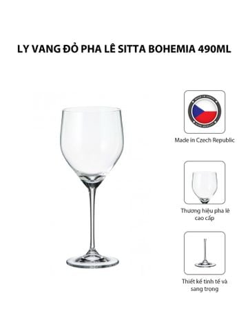  Bộ 6 ly vang đỏ pha lê Sitta Bohemia 490ml 