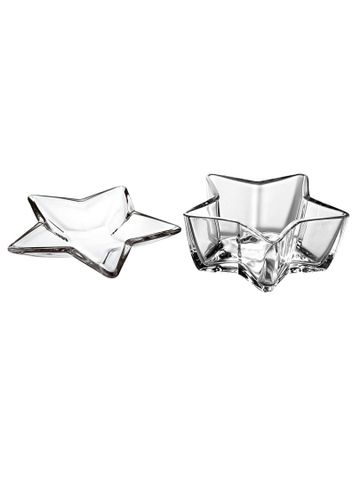 Bộ 2 khay thủy tinh Stella hình ngôi sao 35cm và 18cm - 65977M