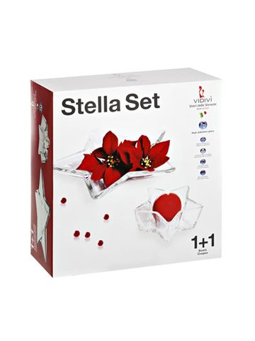 Bộ 2 khay thủy tinh Stella hình ngôi sao 35cm và 18cm - 65977M