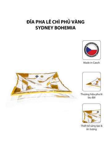  Đĩa pha lê chì phủ vàng Sydney Bohemia 