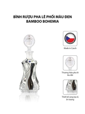  Bình rượu pha lê phối màu đen Bamboo Bohemia 