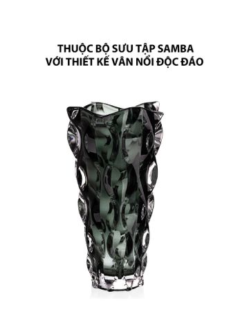  Bình hoa pha lê Samba màu xám khói Bohemia 305mm 