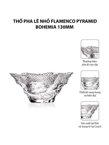  Thố pha lê nhỏ Flamenco Pyramid Bohemia 130mm 