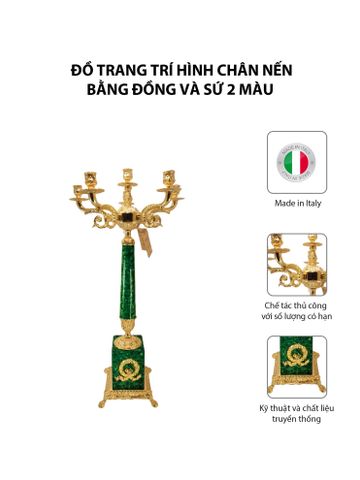  Đồ trang trí hình chân nến bằng đồng và sứ 2 màu - OLYMPUS305 