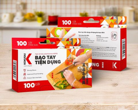  Bao tay tiện dụng HDPE Kokusai (100 sheet/hộp) - 005289 