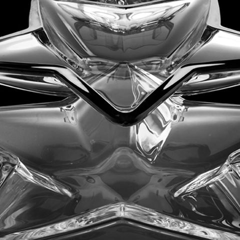 Khay thủy tinh trang trí Vidivi Stella mạ Platinum 35cm - 63530EM